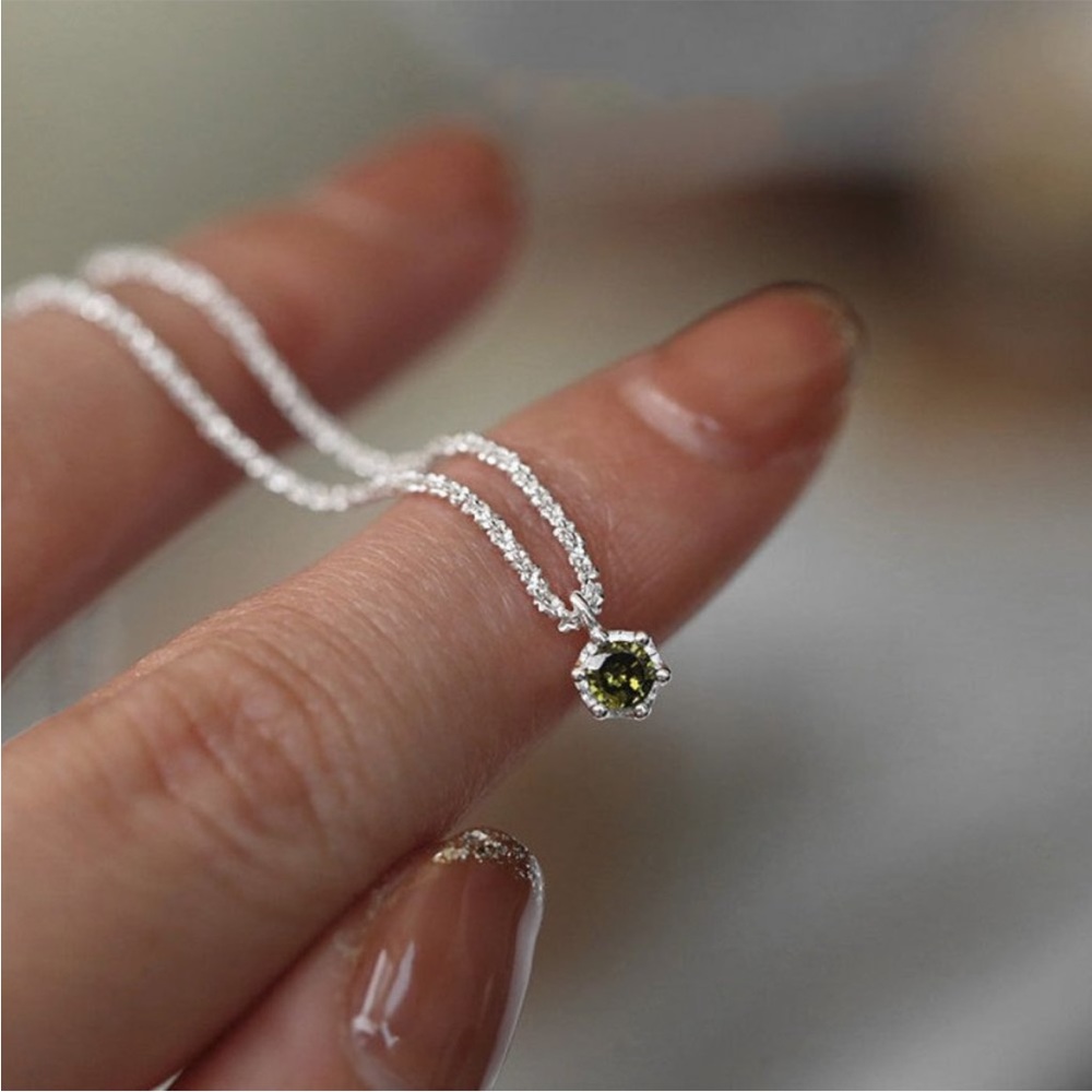 Silver Tourmaline Pendant Necklace